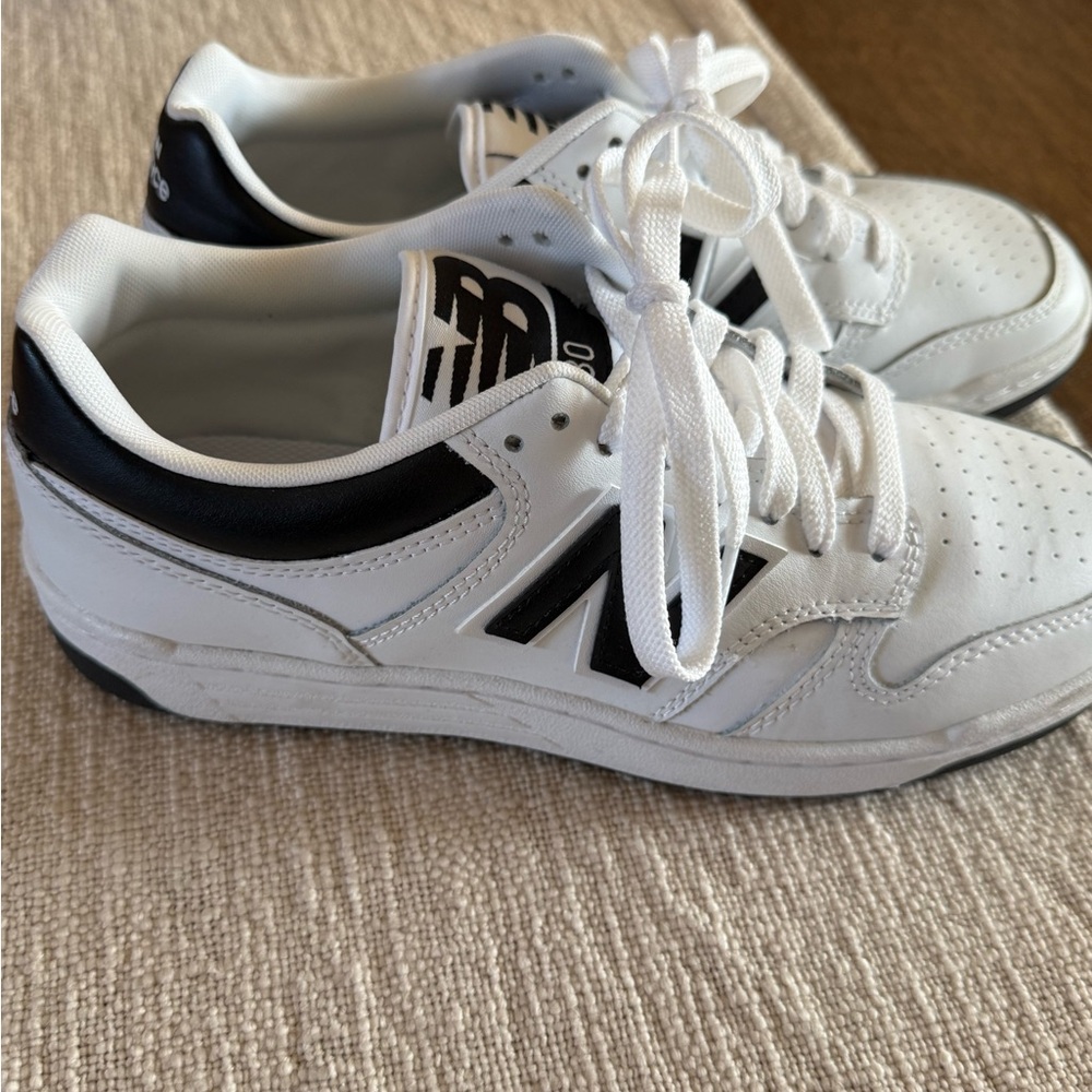 New Balance 480 Classic White and Black Sneakers
